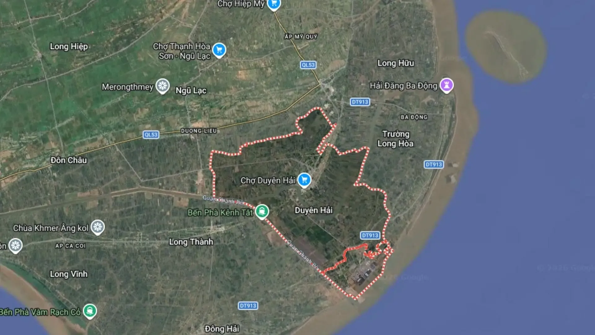Vị trí địa lý Duyên Hải Trả Vinh